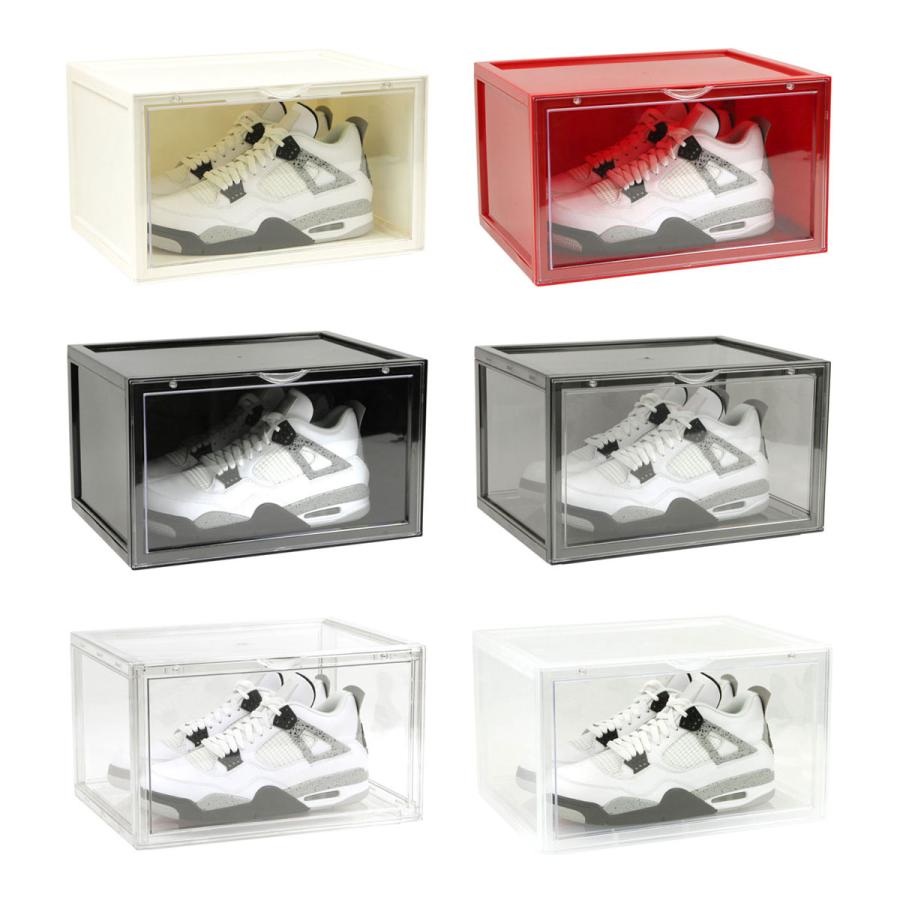 シューズボックス SHOESMANSION シューズマンション 12個セット 横型 ディスプレイシューズボックス シューズケース コレクションケース 扉付き マグネットの画像