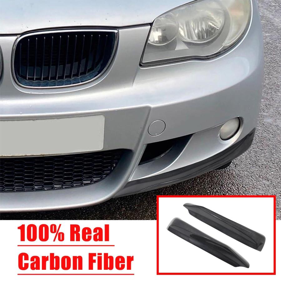 本物のカーボンファイバーフロントバンパーリップスプリッター スポイラー バンパーガードプロテクター BMW 1シリーズ E87 2006-2008に対応 |  | 01