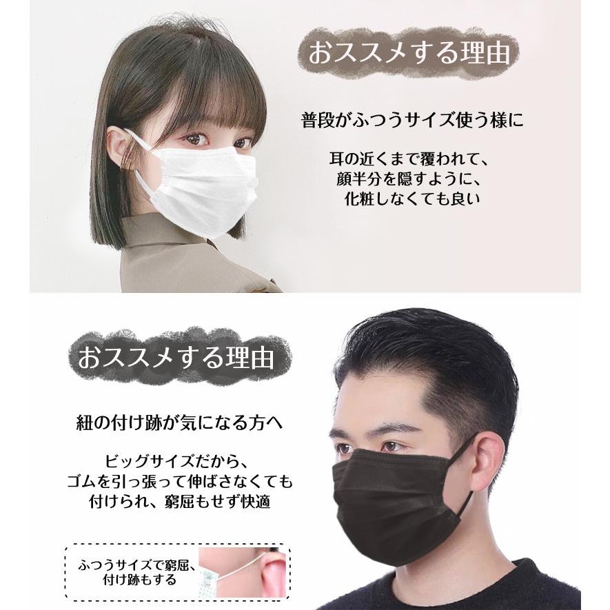 増量60枚入り 国内最大サイズ 超大きいサイズ 不織布マスク