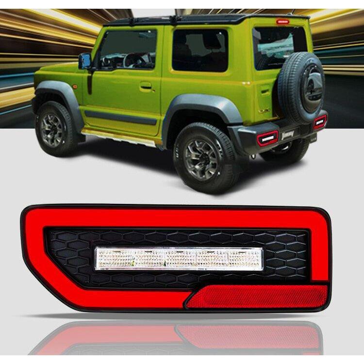 【流れるウィンカー仕様】車検対応 新型 JB64W JB74W JIMNY ジムニー ファイバーLEDテールランプ スモール ブレーキ運動 ...