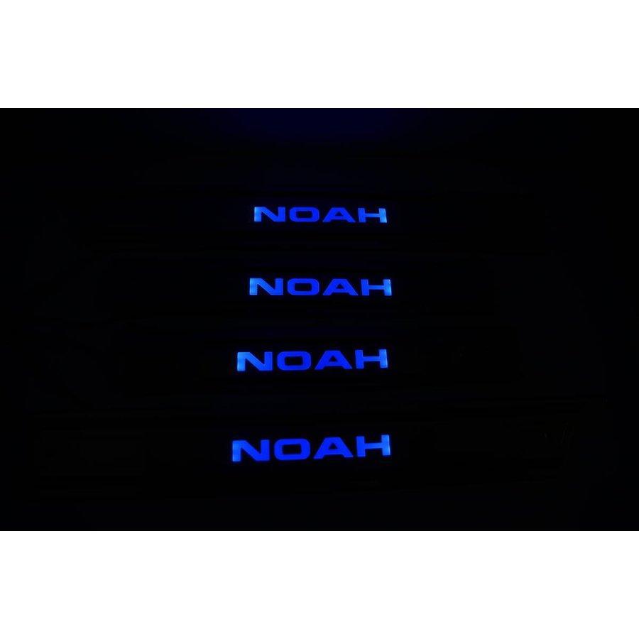 ノア80 NOAH スカッフプレート LED付き 青色 ノア 80 系LED スカッフ プレートステンレス製青発光サイドシル