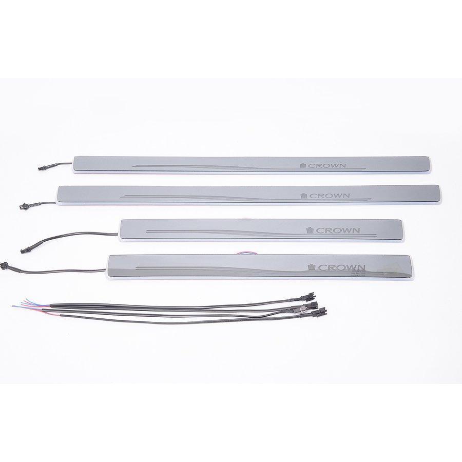 即納！新デザイン クラウン CROWN スカッフプレートLEDブルー 青