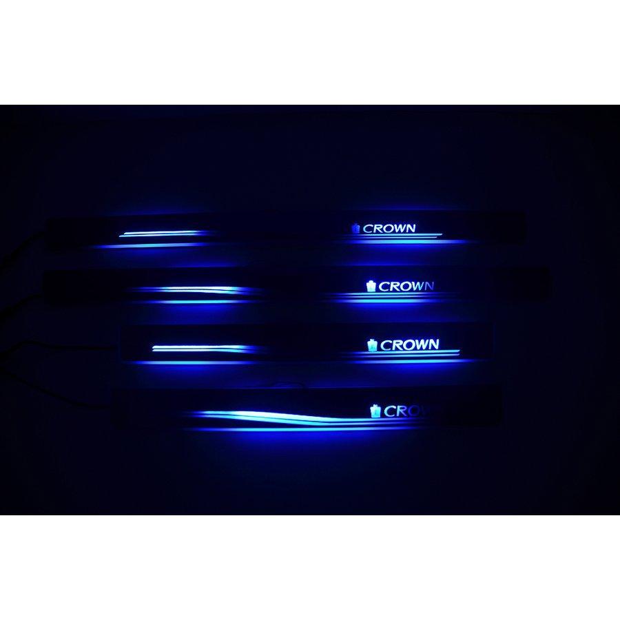 即納！新デザイン クラウン CROWN スカッフプレートLEDブルー 青