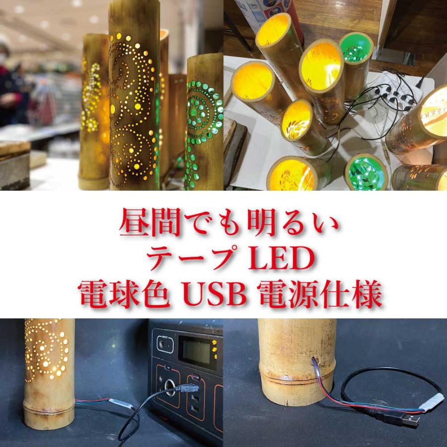 間接照明 おしゃれ 竹灯篭 野宿の灯 上州華寓夜 1節1段 竹あかり 孔雀