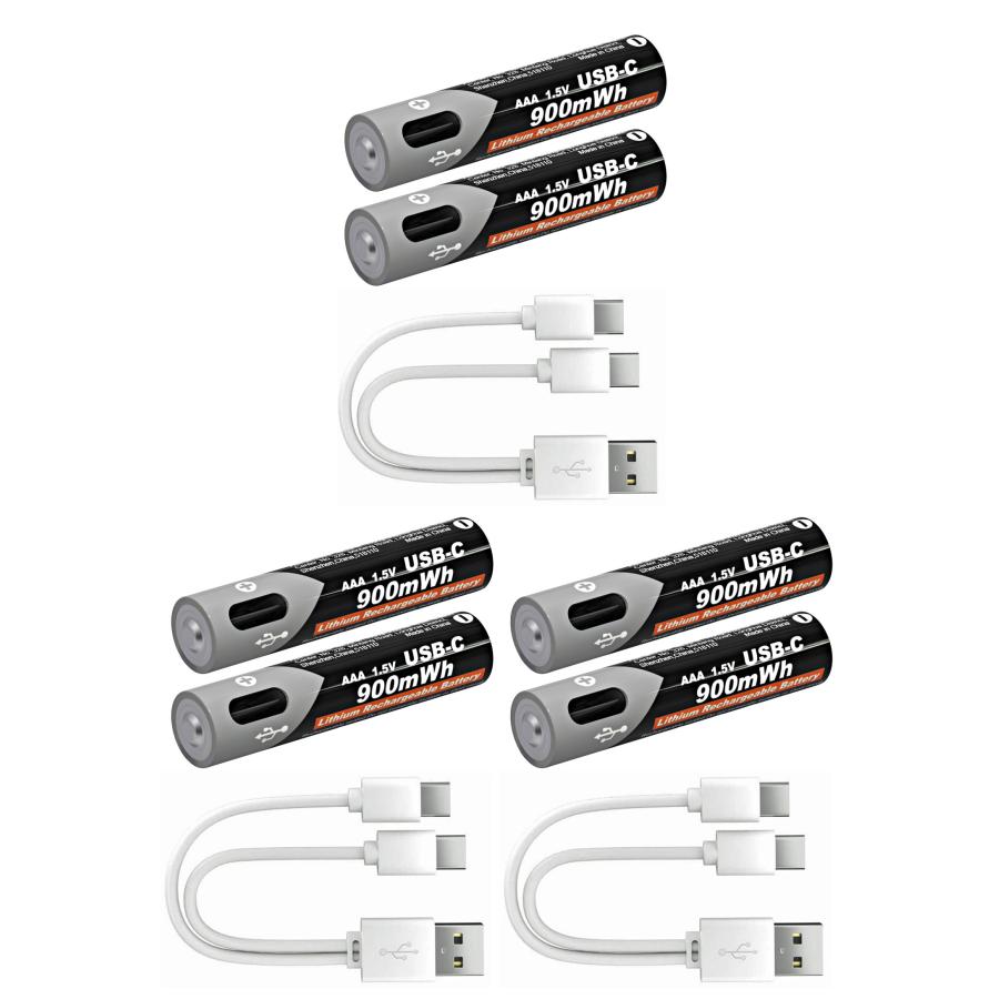 単四形 6本セット 充電池 1200回繰り返し充電可能(USB C急速充電