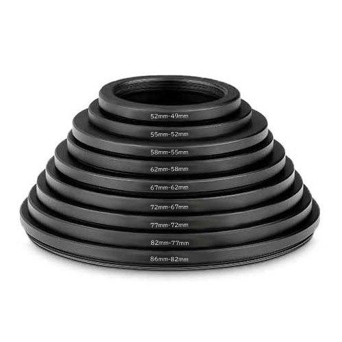 TKG』NinoLiteカメラレンズ用ステップダウンリング９個セットプレミアム陽極酸化アルミ合金製86-82、82-77、77-72、72-67、67-62、62-58、58-55、55-52、52-49mm |  | 01