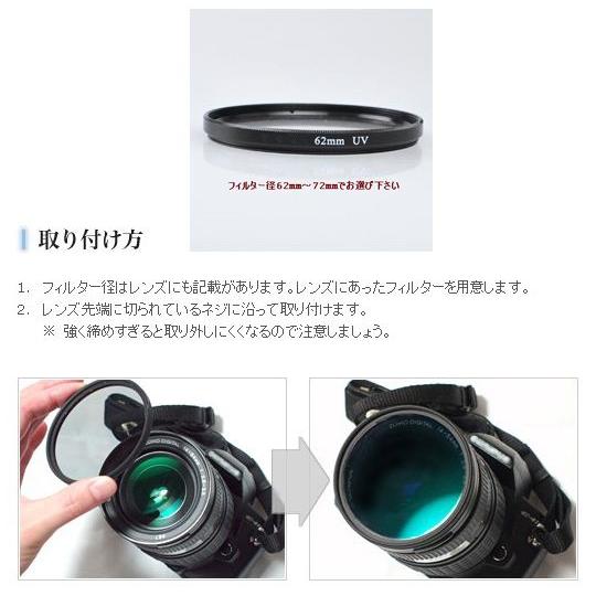 UVフィルター径：62mm〜72mm 選択自由】新品 UVフィルターカメラレンズ 