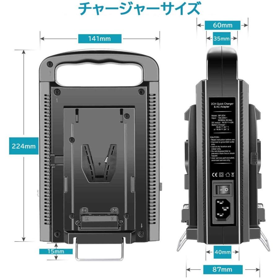 NinoLite VM-2CH Vマウント用デュアルバッテリーチャージャー NinoLite 95WH_V ソニー BP-GL95B アイ・ディー・エクス Anton Bauer バッテリー2個同時に充電可能｜mixy4｜08