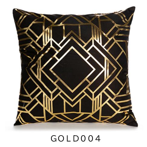 ヨーロッパの古典的なソファクッションカバー黒/金 : ミヤハウス