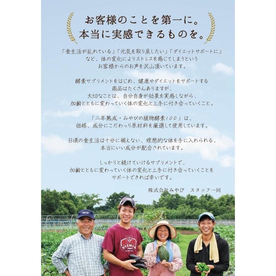 ポイント5倍！ みやびの植物酵素100 3袋セット 発酵 酵素 乳酸菌 黒酢 ローヤルゼリー 便通改善 サプリメント｜miyabi-store｜19