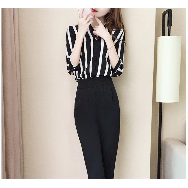 21年新作入荷 ストラップ 五分袖ブラウス 通勤 オシャレ 春夏セットアップ 40代 レディース セットアップ 九分丈パンツ 着痩せ 韓国風 ビジネスol シフォン２点セット セットアップ サイズ 3xl Pathwaysfl Org