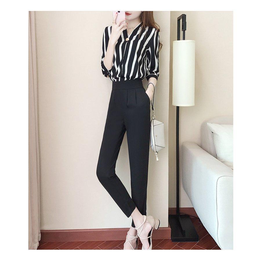 21年新作入荷 ストラップ 五分袖ブラウス 通勤 オシャレ 春夏セットアップ 40代 レディース セットアップ 九分丈パンツ 着痩せ 韓国風 ビジネスol シフォン２点セット セットアップ サイズ 3xl Pathwaysfl Org
