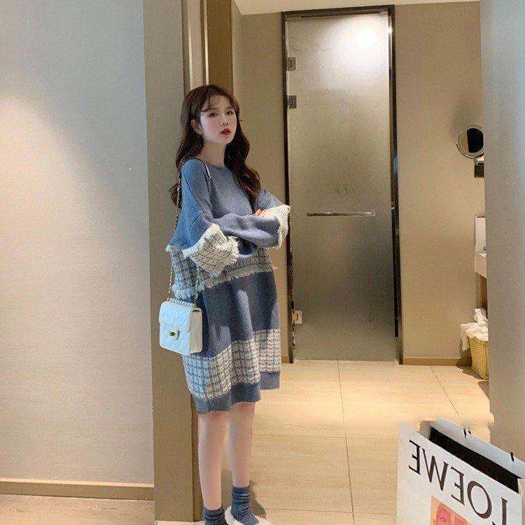 超ポイント祭 期間限定 きれいめ 冬 40代 レディース ニットワンピース ロング丈 3色 大きいサイズ 大人 カジュアル 切り替え オシャレ ワンピース チェック 長袖 韓国風 ワンピース ワンピース お届け方法によって納期が違う 了解です Www Collectiviteslocales Fr