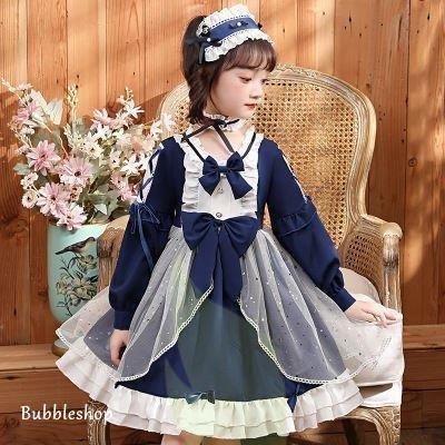 21正規激安 3点セット 子供ドレス ロリータ キッズ ワンピース ロリータ風ワンピ 女の子 メイド服 裏地付き コスプレ コスチューム ギフト クリスマス 髪飾り付き 驚きの安さ Helpit Me