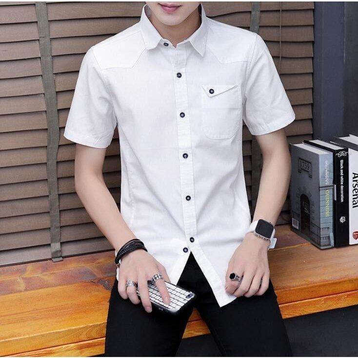 メンズシャツ ビジネスシャツ メンズ スーツシャツ 半袖 シャツ オフィス フォーマルシャツ 通勤 ビジネス 無地 5色 夏 フォーマルシャツ サイズ 3xl Ilgaimportadora Com