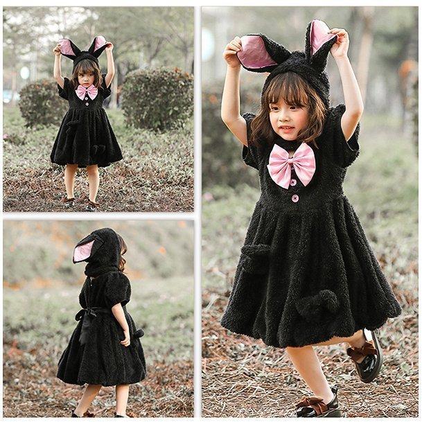 21新春福袋 コスチューム ハロウィン バニーガール ハロウィーン衣装 リボン ふわふわ ワンピース 女の子 子供 仮装 キッズワンピース 着ぐるみ うさ耳 うさみみ ウサギ キャラクター衣装 カラー ホワイト Lifeinlacruz Com