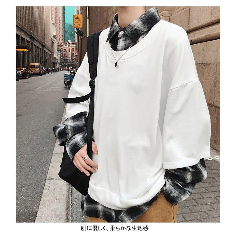 超歓迎 トップス プルオーバー フェイクレイヤード シャツパーカー プルパーカー 切り替えパーカー パーカー メンズ チェック柄 お洒落 個性的 カジュアル パーカー サイズ Xl Possibletraducoes Com Br