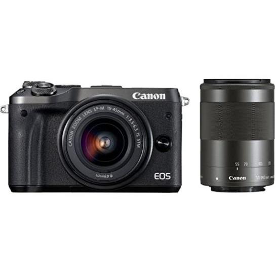 キヤノン Canon EOS M6 ダブルズームキット ミラーレス一眼レフカメラ 中古 ブラック スマホ転送 自撮り :canon-eos