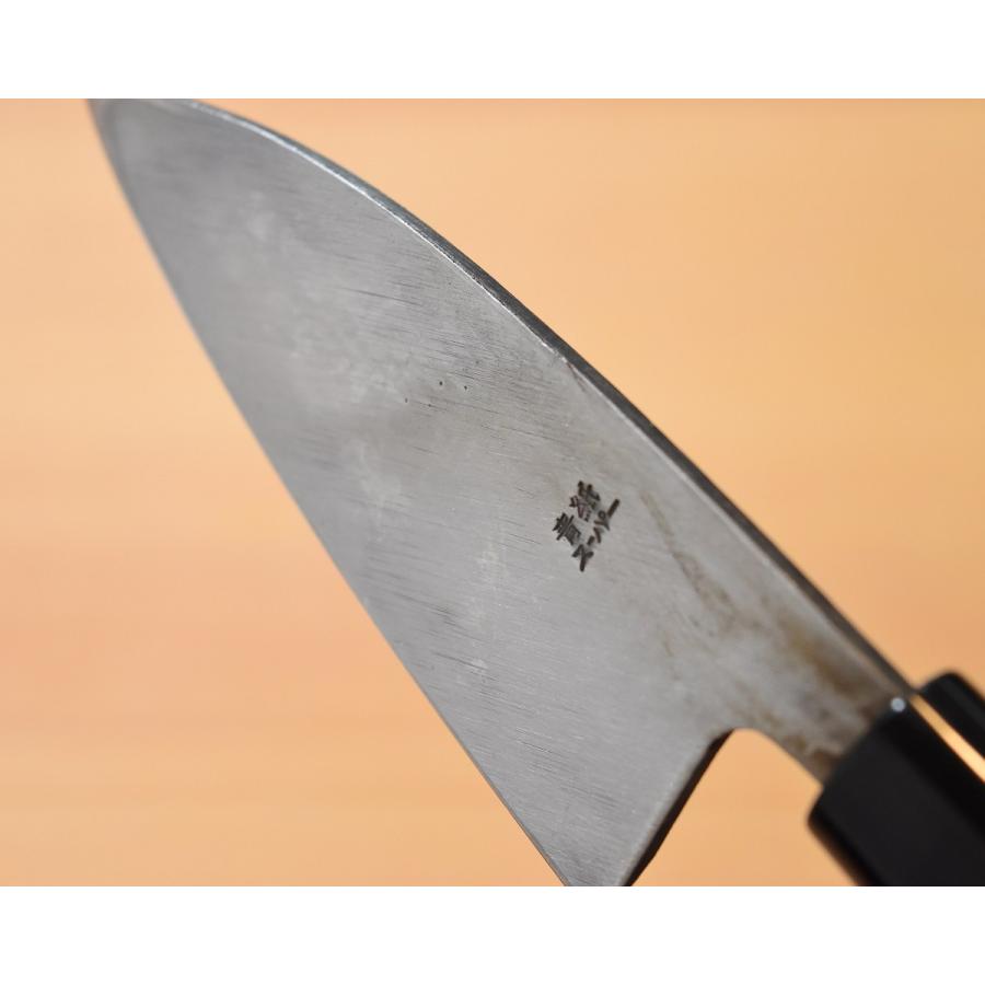 高級包丁 鯵切片刃 3.5寸 青紙スーパー 黒打 焼栗柄 高品質 日本製 切れ味抜群|miyabihocho|09