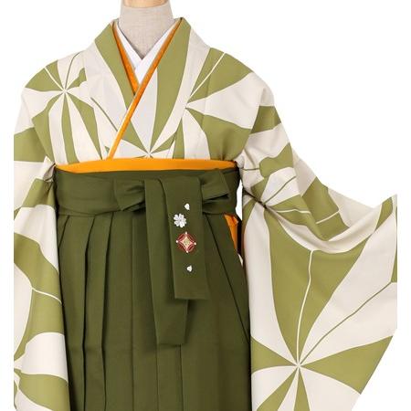 往復送料無料 2泊3日 卒業式袴 レンタル セット 鶯色地 No.055-0048 