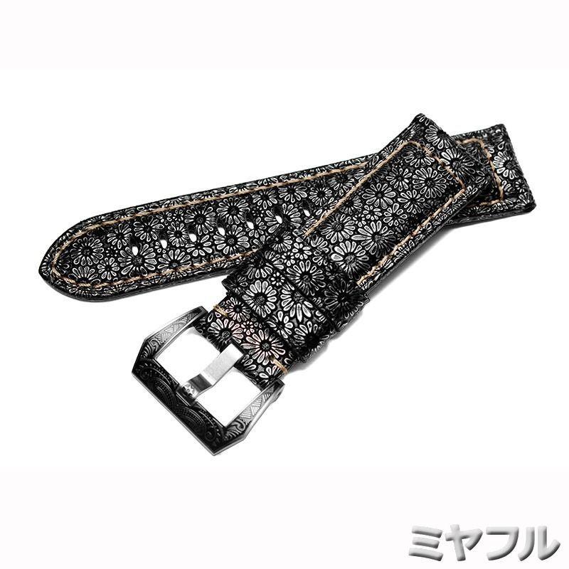 互換品】時計ベルト 革 22 24 26 mm パネライ PAM441 互換 汎用