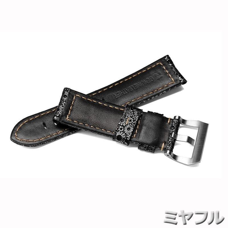 互換品】時計ベルト 革 22 24 26 mm パネライ PAM441 互換 汎用