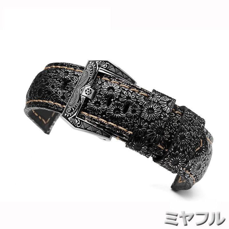 【互換品】時計ベルト 革 22 24 26 mm パネライ PAM441 互換 汎用の画像