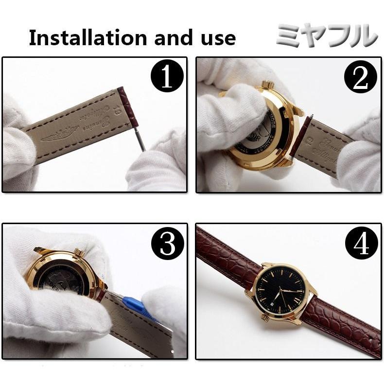 互換品】アルマーニ 時計バンド 交換 互換 本革 24mm : ミヤフル 