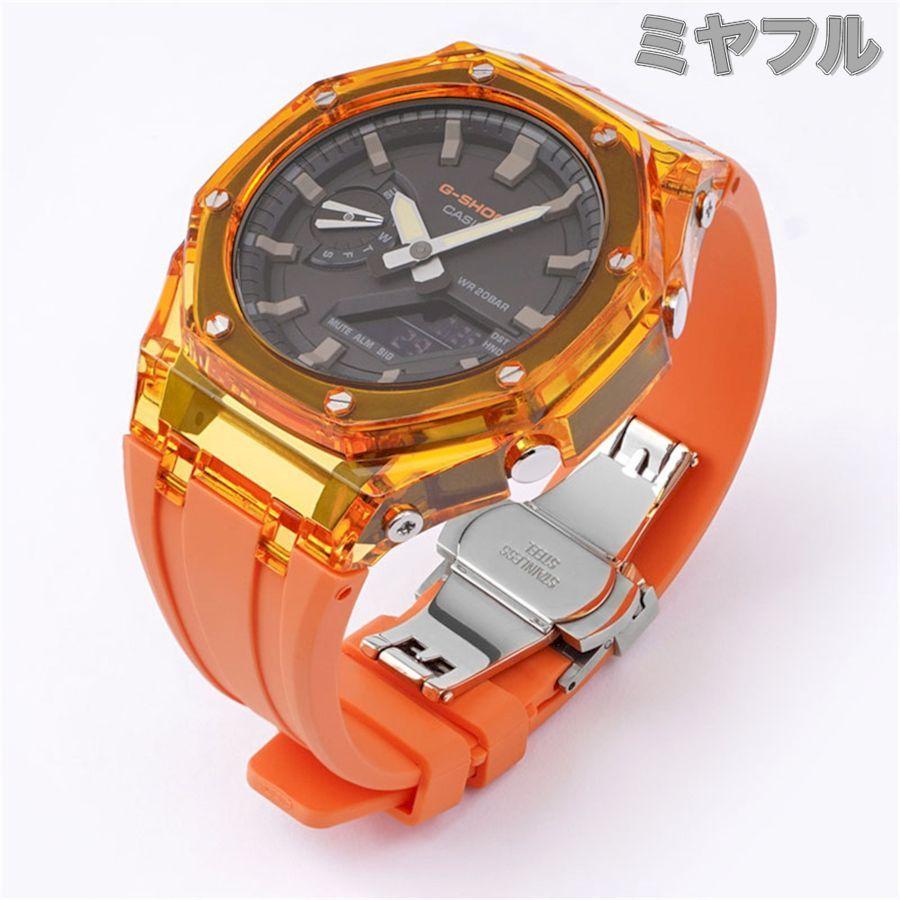 フ*ン様 G-SHOCKカシオーク風　オレンジ ラバーベルト 互換品】Gショック ベルト交換 カシオ G-SHOCK 汎用 : ミヤフル - 通販