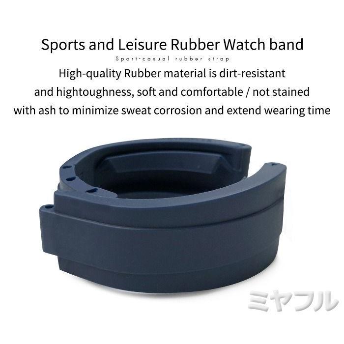 【互換品】腕時計 ラバーベルト ロレックス デイトナ サブマリーナ ヨットマスター バックル付き交換ベルト 互換 社外品の画像