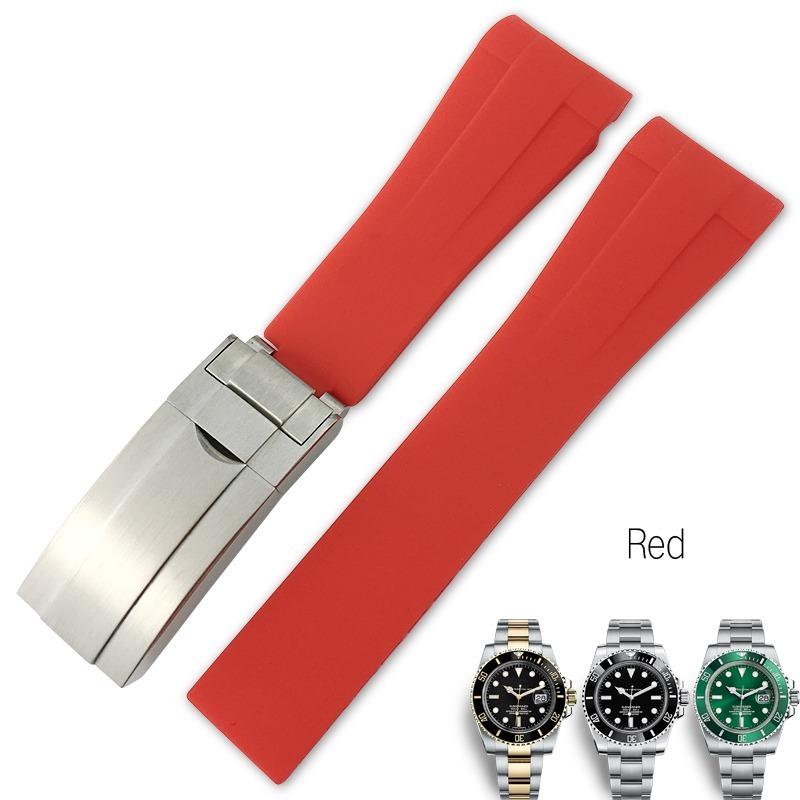 ロレックス ROLEX 互換 腕時計 ラバーベルト バックル付き 社外品 交換ベルト シンプルカラー