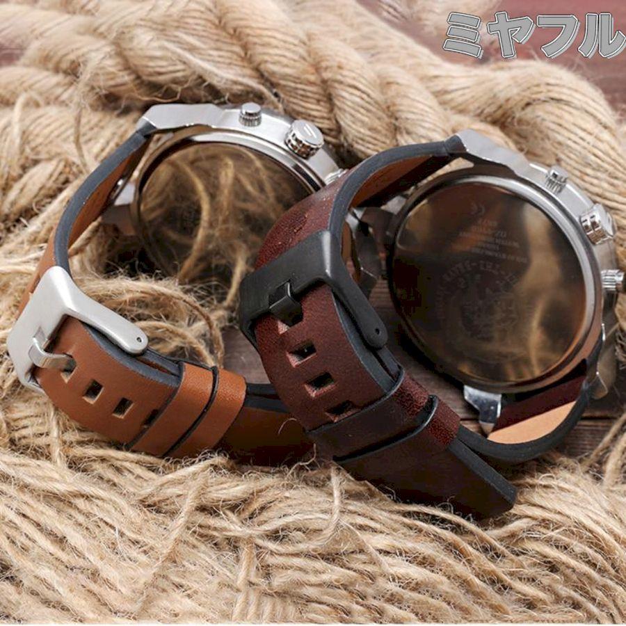 互換品】腕時計用ベルト バンド 牛革 22,24,26,28,30,32mm ピン