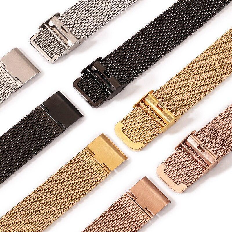 互換品】腕時計用ベルト バンド ステンレス 18.20.22.24mm ミラノ
