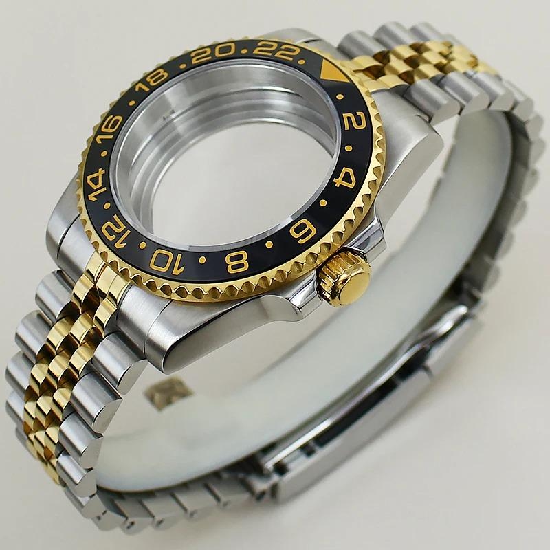 互換品】時計ケース 40mm ダイバー 防水 GMT ジュビリーブレスレット