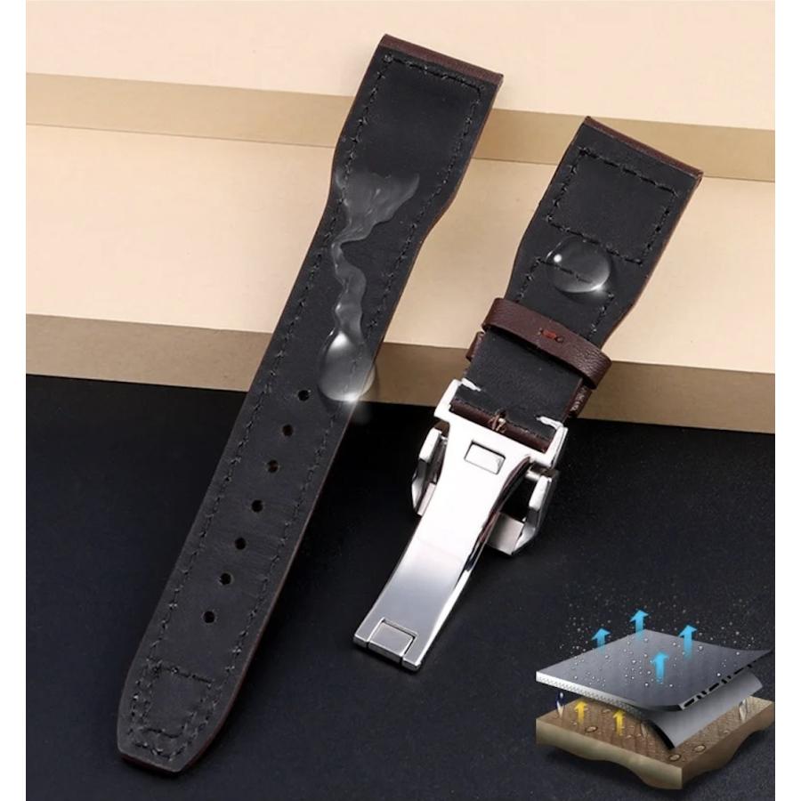 互換品】腕時計 ベルト バンド 交換 IWC ビッグパイロット 互換品 牛革