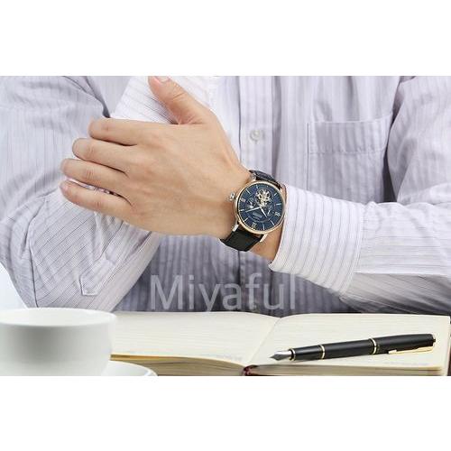 新作入荷 メンズ 機械式時計 40代 おすすめトップブランド スケルトン ムーンフェイズ レザーバンド 腕時計 カラー 3 Gordoscoxinha Com Br