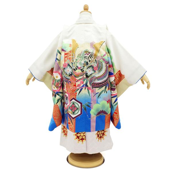 【美品】五歳七歳男児 七五三着物＆袴セット 美品 七五三 五歳 男の子 フルセット 兜 青 紺 七五三 着物