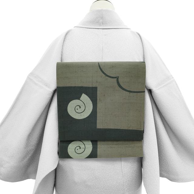袋帯 紬 丸山正 マルファクトリー Maru Factory 作家物 全通 黒 袋帯 紬 丸山正 マルファクトリー Maru Factory 作家物 全通 黒