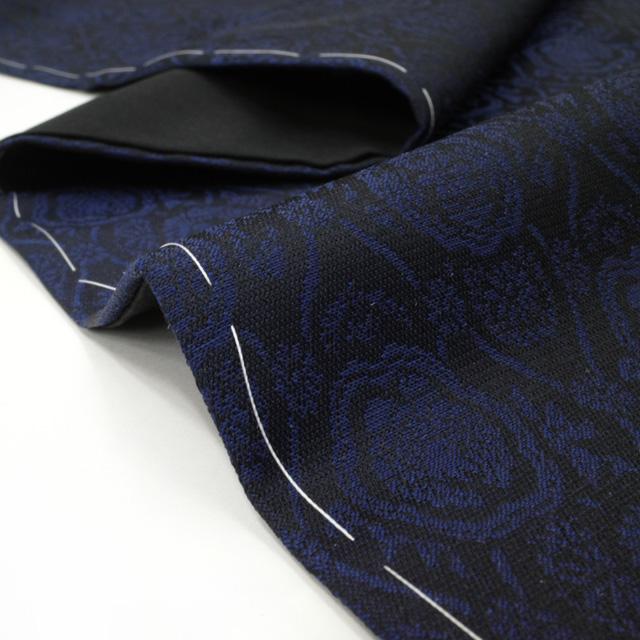 年内20％OFF! 御召 袷 着物 お召 先染め 藍染 天然阿波藍 正絹 向かい  