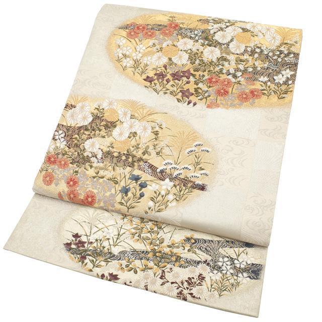 すごい値! 袋帯 加納幸 リサイクル フォーマル 西陣 正絹 白銀 すごい値! 袋帯 加納幸 リサイクル フォーマル 西陣 正絹 白銀
