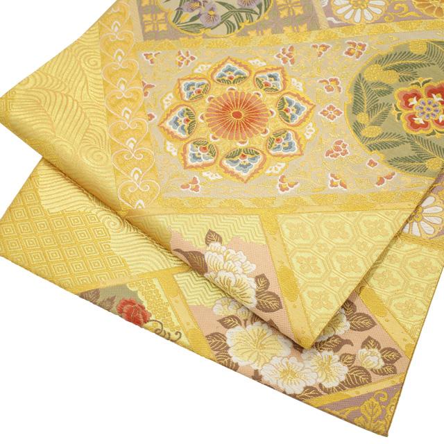 すごい値！ 袋帯 未使用 フォーマル 京都 西陣 正絹 金 ゴールド 華文