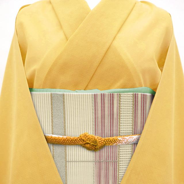 すごい値！ 夏物 名古屋帯 八寸 未使用 絽綴れ 正絹 アイボリー