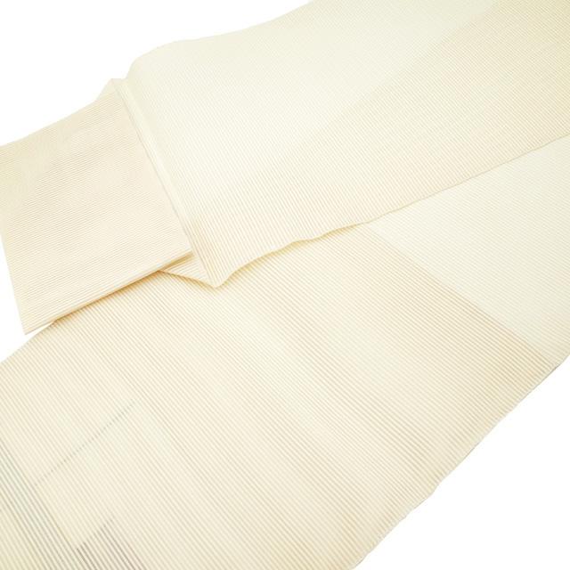 すごい値！ 夏物 名古屋帯 八寸 未使用 絽綴れ 正絹 アイボリー
