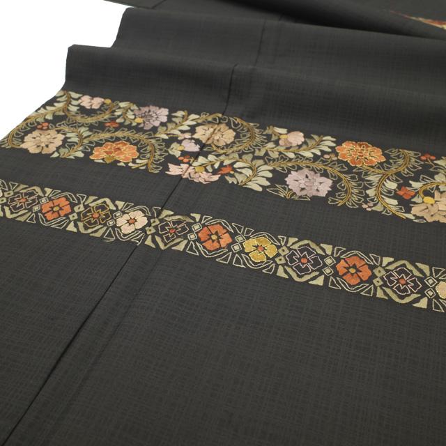 すごい値! 本場大島紬 訪問着 リサイクル 袷 着物 正絹 刺繍 淡 すごい値! 本場大島紬 訪問着 リサイクル 袷 着物 正絹 刺繍 淡