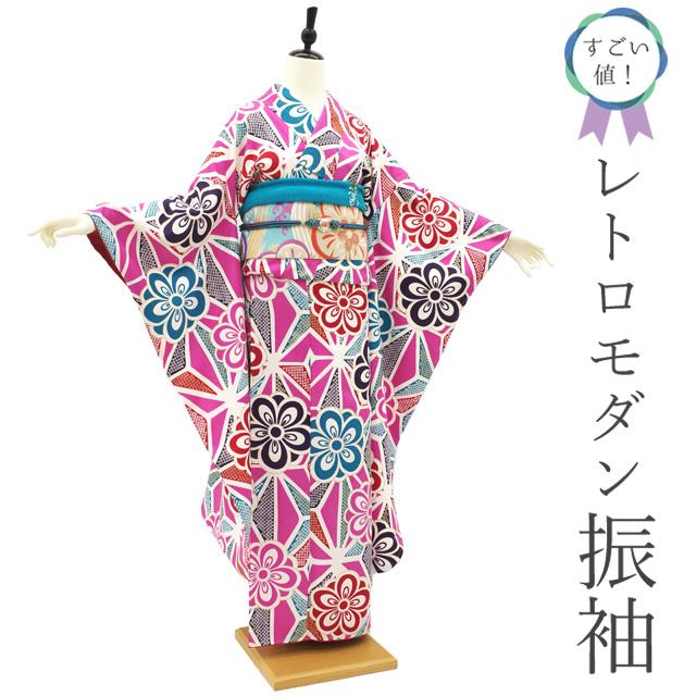 すごい値！ 振袖 未使用 袷 洗える 着物 ポリエステル プレタ 既製品 ピンク 花 新古 仕立て上がり 身丈167 裄丈68.5 Ｌ みやがわ nek01448 すごい値！ 振袖 未使用 袷 洗える 着物 ポリエステル プレタ 既製品