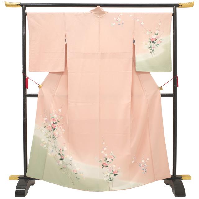 すごい値！ 訪問着 袷 フォーマル リサイクル 着物 正絹 手描き友禅 