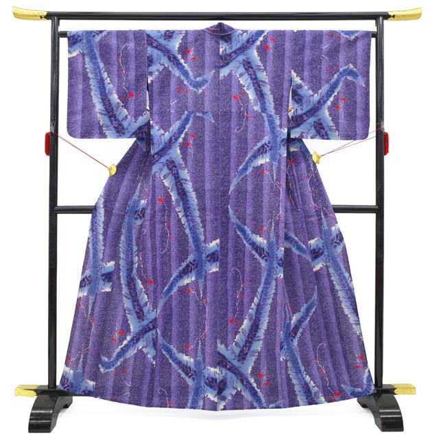 超美品　綿　本染浴衣　浴衣　夏物　160裄63.5 白　濃紺　桜　コーマ地 すごい値！ 浴衣 未使用 夏物 日本製 誂え 綿 コーマ すみれ色 芭蕉 花