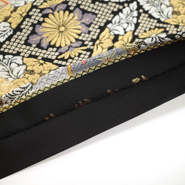 上質 新古品 袋帯 19800円均一 京都 西陣 金箔糸 金糸 黒 七宝繋ぎ 捻  