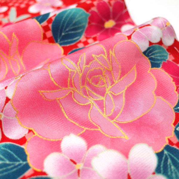 ＼半額／で￥19580→9790 振袖 H・L アッシュエル 赤 バラ 小花 ポリエステル 新古品 仕立て上がり 身丈168 裄68 Lサイズ みやがわ sb10328_7