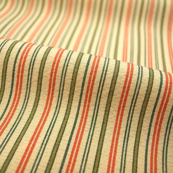 小紋 袷 着物 正絹 絹 黄ベージュ ストライプ セミフォーマル 